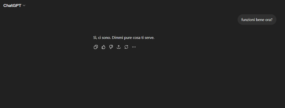 ChatGPT è tornato ore 18.25